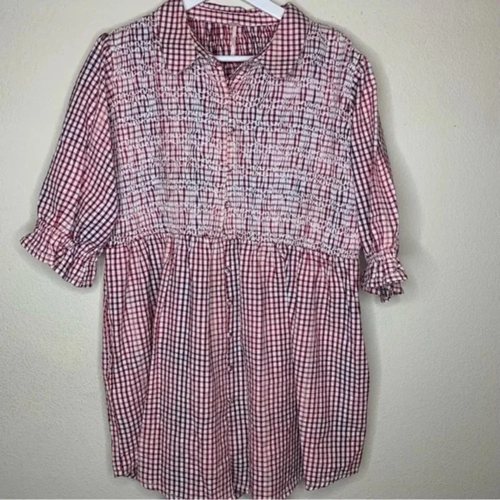Free People CHARLOTTE GINGHAM TUNIC Size XS/